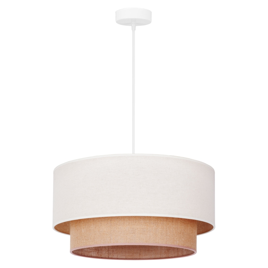 Duolla - Candeeiro suspenso BOHO 1xE27/40W/230V diâmetro 45 cm creme/castanho