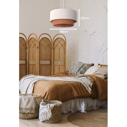 Duolla - Candeeiro suspenso BOHO 1xE27/40W/230V diâmetro 45 cm creme/castanho