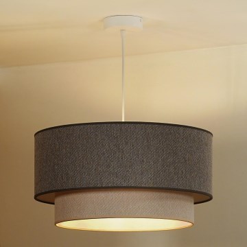 Duolla - Candeeiro suspenso BOHO ECO RECYCLING 1xE27/15W/230V diâmetro 45 cm castanho/creme