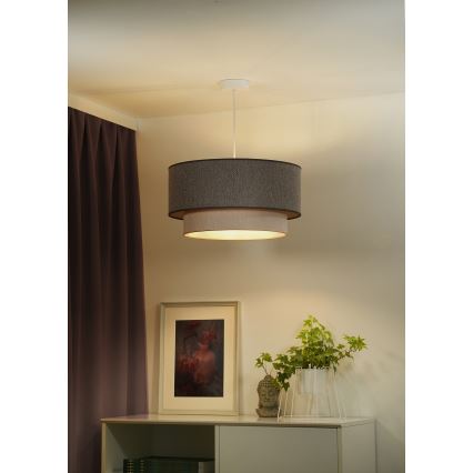 Duolla - Candeeiro suspenso BOHO ECO RECYCLING 1xE27/15W/230V diâmetro 45 cm castanho/creme