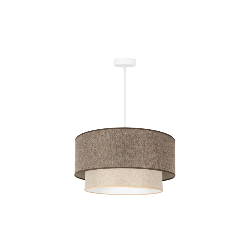 Duolla - Candeeiro suspenso BOHO ECO RECYCLING 1xE27/15W/230V diâmetro 45 cm castanho/creme