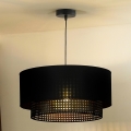 Duolla - Candeeiro suspenso BOHO RATTAN 1xE27/15W/230V diâmetro 45 cm preto