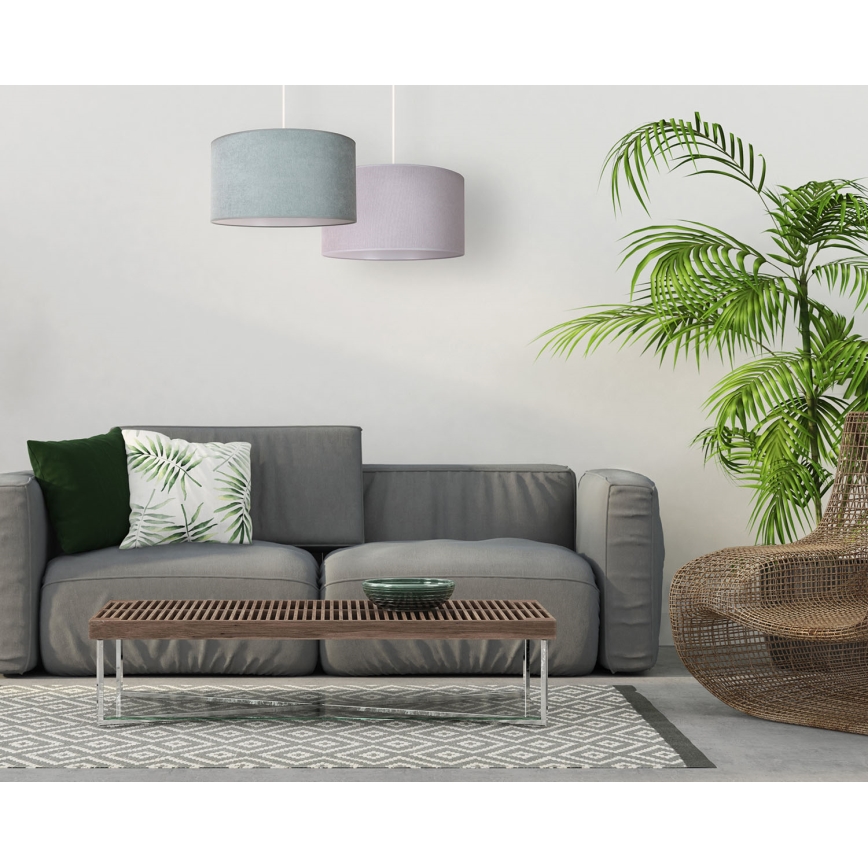 Duolla - Candeeiro suspenso BRISTOL 1xE27/15W/230V diâmetro 45 cm verde/branco