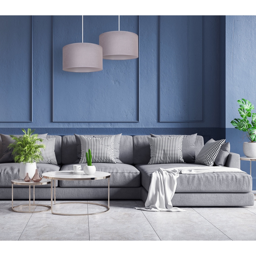 Duolla - Candeeiro suspenso BRISTOL 1xE27/40W/230V diâmetro 45 cm cinzento