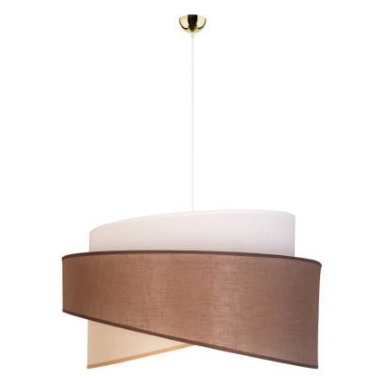 Duolla - Candeeiro suspenso BROOKLYN 1xE27/40W/230V diâmetro 50 cm castanho/bege/branco