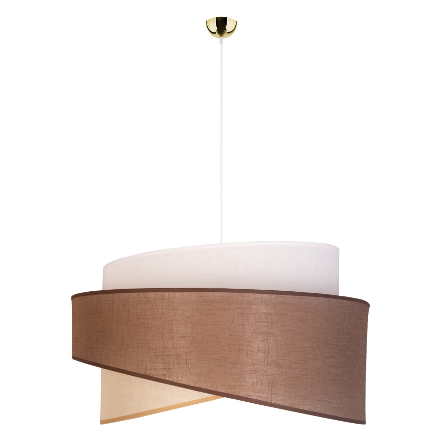 Duolla - Candeeiro suspenso BROOKLYN 1xE27/40W/230V diâmetro 50 cm castanho/bege/branco