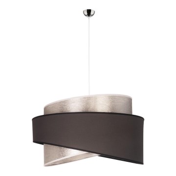 Duolla - Candeeiro suspenso BROOKLYN 1xE27/40W/230V diâmetro 50 cm prateado/preto