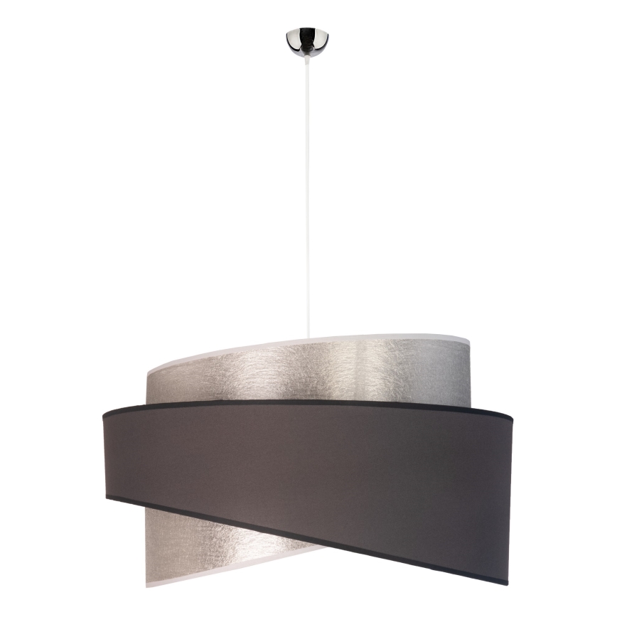 Duolla - Candeeiro suspenso BROOKLYN 1xE27/40W/230V diâmetro 50 cm prateado/preto