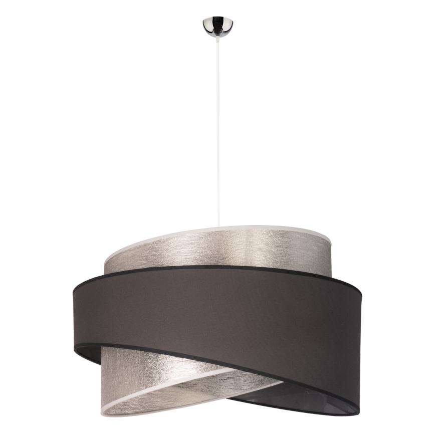 Duolla - Candeeiro suspenso BROOKLYN 1xE27/40W/230V diâmetro 50 cm prateado/preto