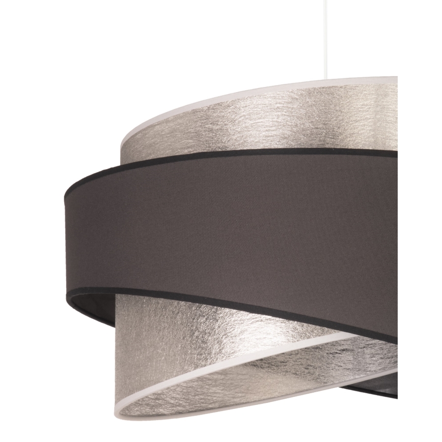 Duolla - Candeeiro suspenso BROOKLYN 1xE27/40W/230V diâmetro 50 cm prateado/preto
