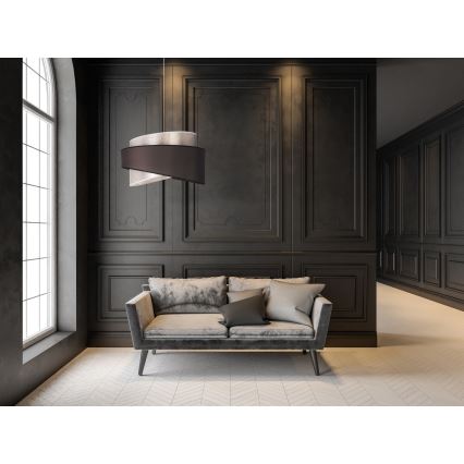 Duolla - Candeeiro suspenso BROOKLYN 1xE27/40W/230V diâmetro 50 cm prateado/preto