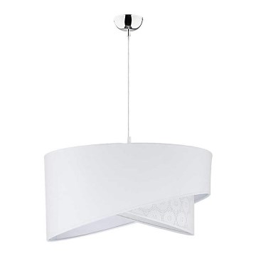 Duolla - Candeeiro suspenso CELLO 1xE27/40W/230V diâmetro 45 cm branco/laço