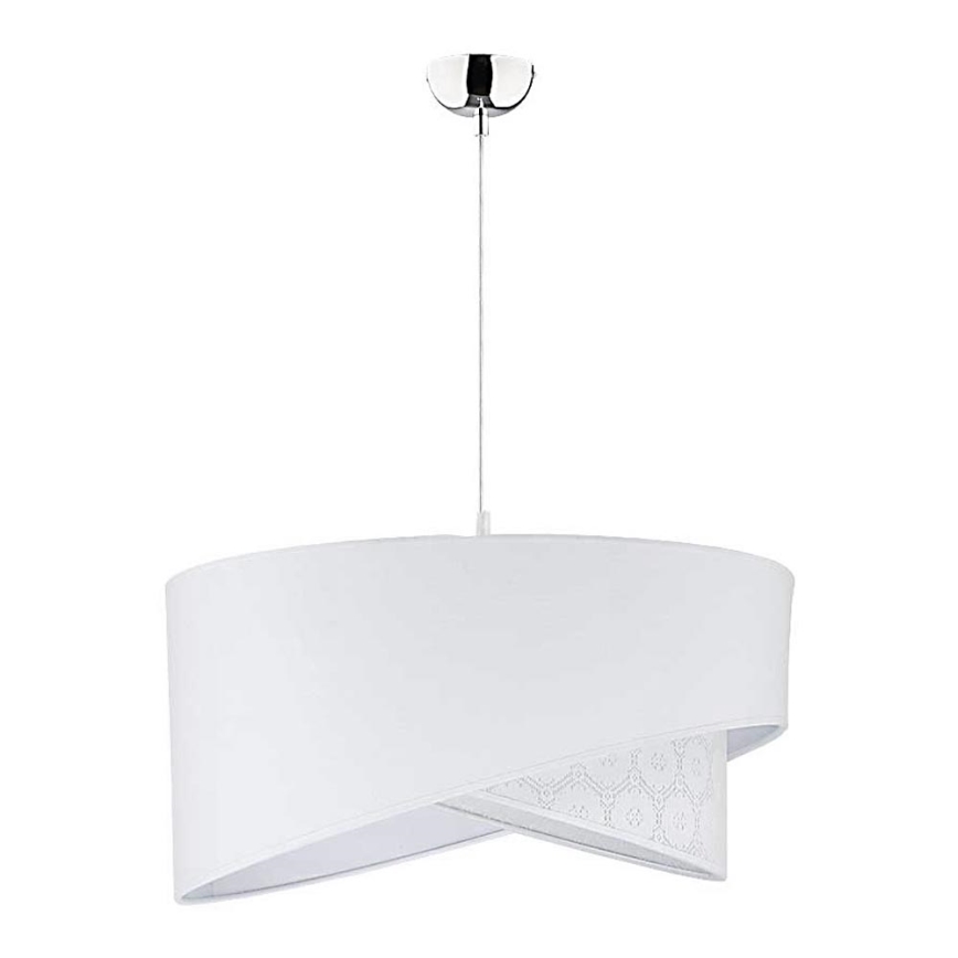 Duolla - Candeeiro suspenso CELLO 1xE27/40W/230V diâmetro 45 cm branco/laço
