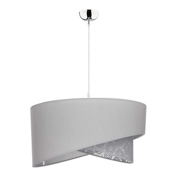 Duolla - Candeeiro suspenso CELLO 1xE27/40W/230V diâmetro 45 cm cinzento/laço