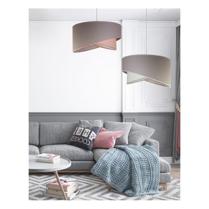 Duolla - Candeeiro suspenso CELLO 1xE27/40W/230V diâmetro 45 cm cinzento/verde