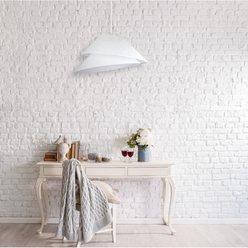 Duolla - Candeeiro suspenso COCO 1xE27/40W/230V diâmetro 50 cm branco