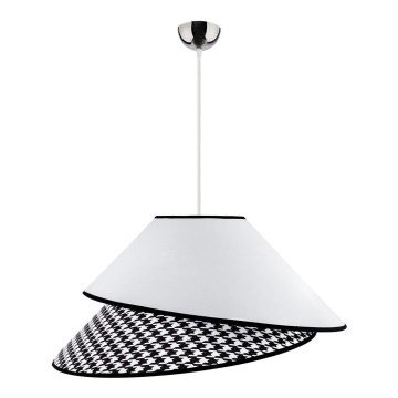 Duolla - Candeeiro suspenso COCO 1xE27/40W/230V diâmetro 50 cm branco/preto