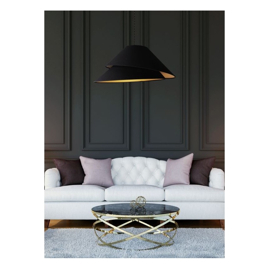 Duolla - Candeeiro suspenso COCO 1xE27/40W/230V diâmetro 50 cm preto