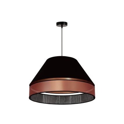 Duolla - Candeeiro suspenso COPPER SHINY 1xE27/15W/230V diâmetro 60 cm preto/cobre