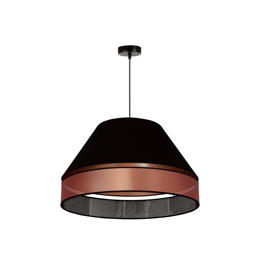 Duolla - Candeeiro suspenso COPPER SHINY 1xE27/15W/230V diâmetro 60 cm preto/cobre