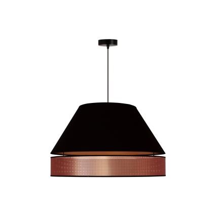Duolla - Candeeiro suspenso COPPER SHINY 1xE27/15W/230V diâmetro 60 cm preto/cobre