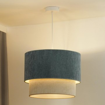 Duolla - Candeeiro suspenso CORDUROY 1xE27/15W/230V diâmetro 40 cm azul/bege