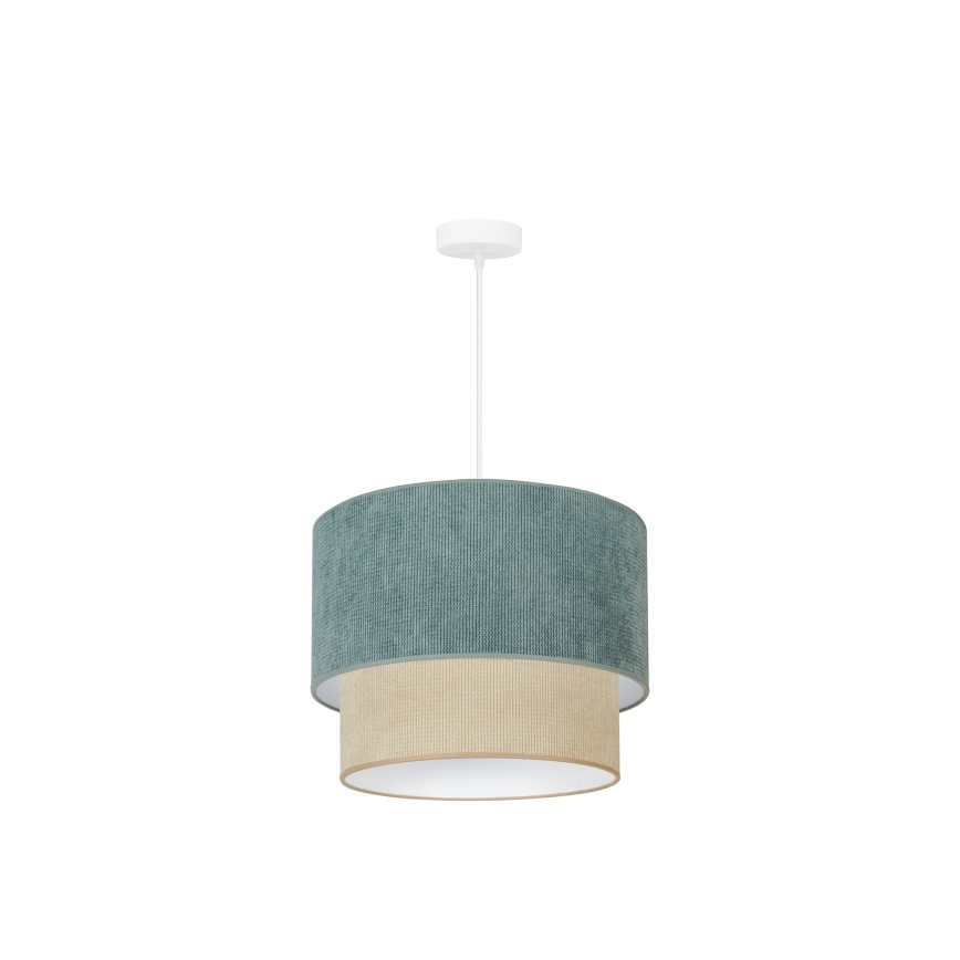 Duolla - Candeeiro suspenso CORDUROY 1xE27/15W/230V diâmetro 40 cm azul/bege
