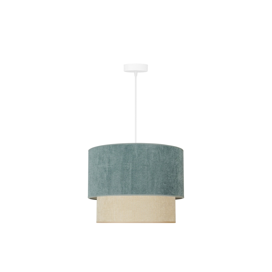 Duolla - Candeeiro suspenso CORDUROY 1xE27/15W/230V diâmetro 40 cm azul/bege