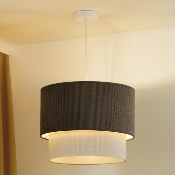 Duolla - Candeeiro suspenso CORDUROY 1xE27/15W/230V diâmetro 40 cm castanho/creme