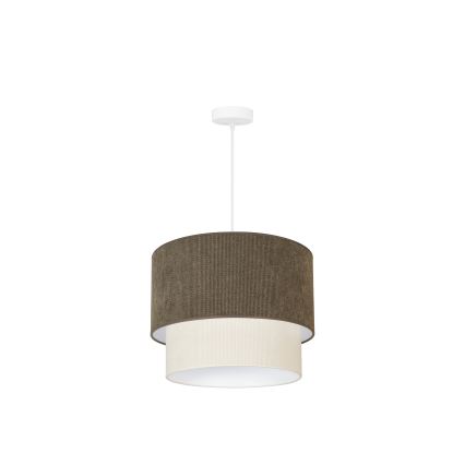 Duolla - Candeeiro suspenso CORDUROY 1xE27/15W/230V diâmetro 40 cm castanho/creme