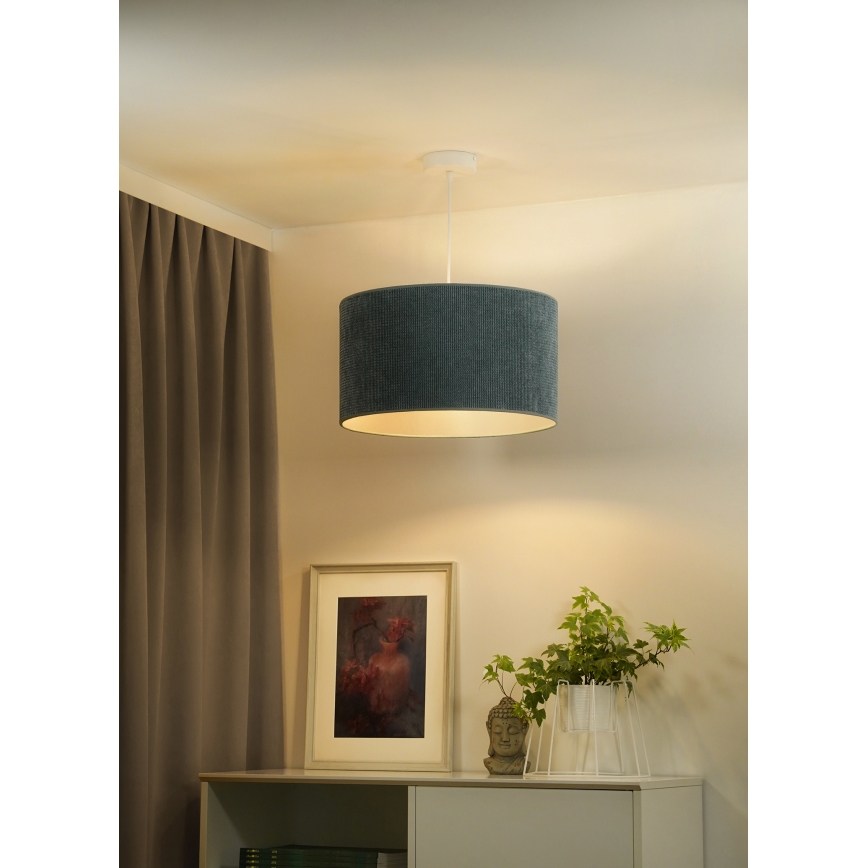 Duolla - Candeeiro suspenso CORDUROY 1xE27/15W/230V iluminação diâmetro 40 cm azul