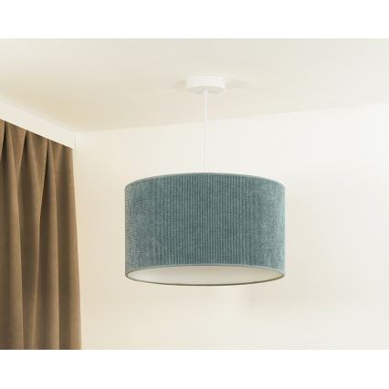 Duolla - Candeeiro suspenso CORDUROY 1xE27/15W/230V iluminação diâmetro 40 cm azul