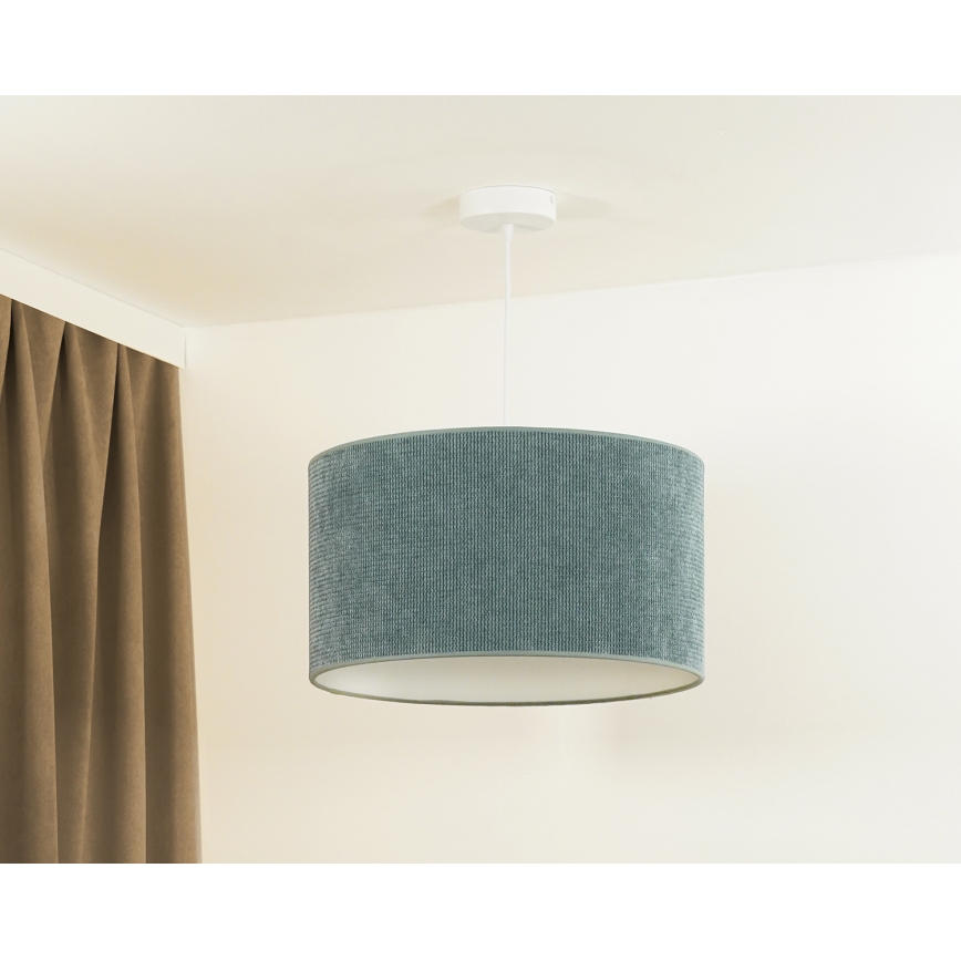 Duolla - Candeeiro suspenso CORDUROY 1xE27/15W/230V iluminação diâmetro 40 cm azul