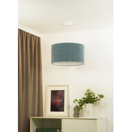 Duolla - Candeeiro suspenso CORDUROY 1xE27/15W/230V iluminação diâmetro 40 cm azul
