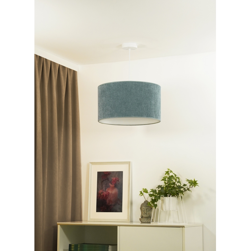 Duolla - Candeeiro suspenso CORDUROY 1xE27/15W/230V iluminação diâmetro 40 cm azul