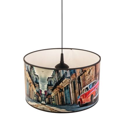 Duolla - Candeeiro suspenso CUBA VERMELHO 1xE27/15W/230V diâmetro 35 cm