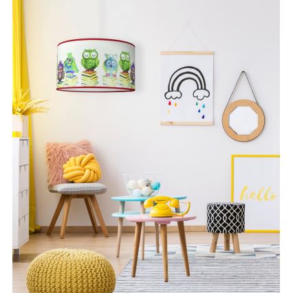 Duolla - Candeeiro suspenso de criança OWL 1xE27/15W/230V diâmetro 35 cm