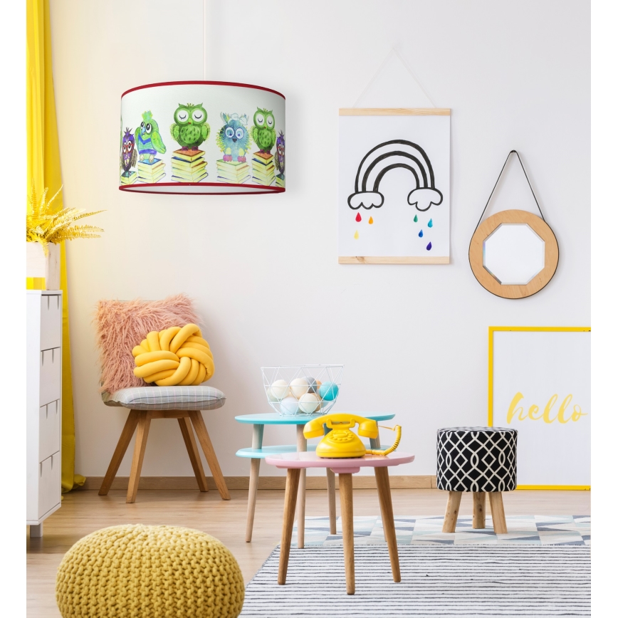 Duolla - Candeeiro suspenso de criança OWL 1xE27/15W/230V diâmetro 35 cm