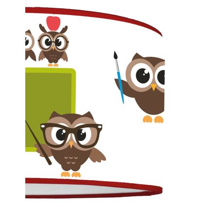 Duolla - Candeeiro suspenso de criança OWLS MULTI 1xE27/15W/230V diâmetro 35 cm