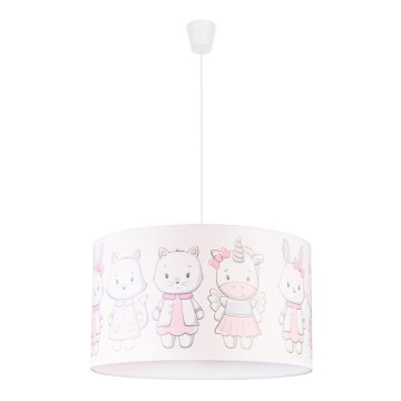 Duolla - Candeeiro suspenso de criança PRINT M 1xE27/40W/230V diâmetro 35 cm animais