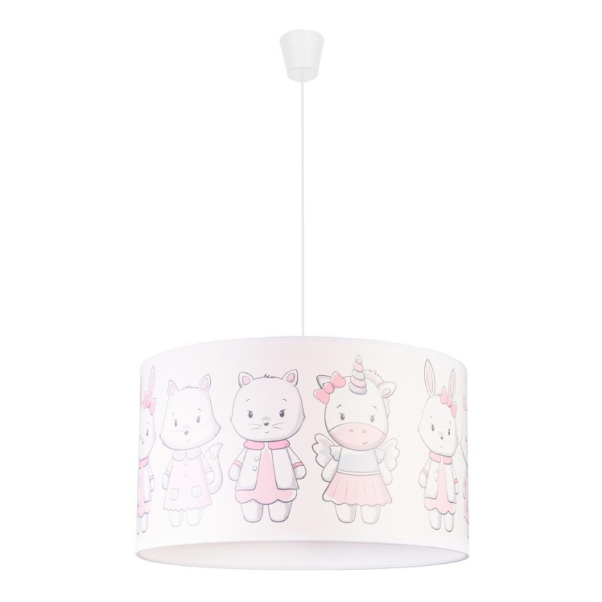 Duolla - Candeeiro suspenso de criança PRINT M 1xE27/40W/230V diâmetro 35 cm animais