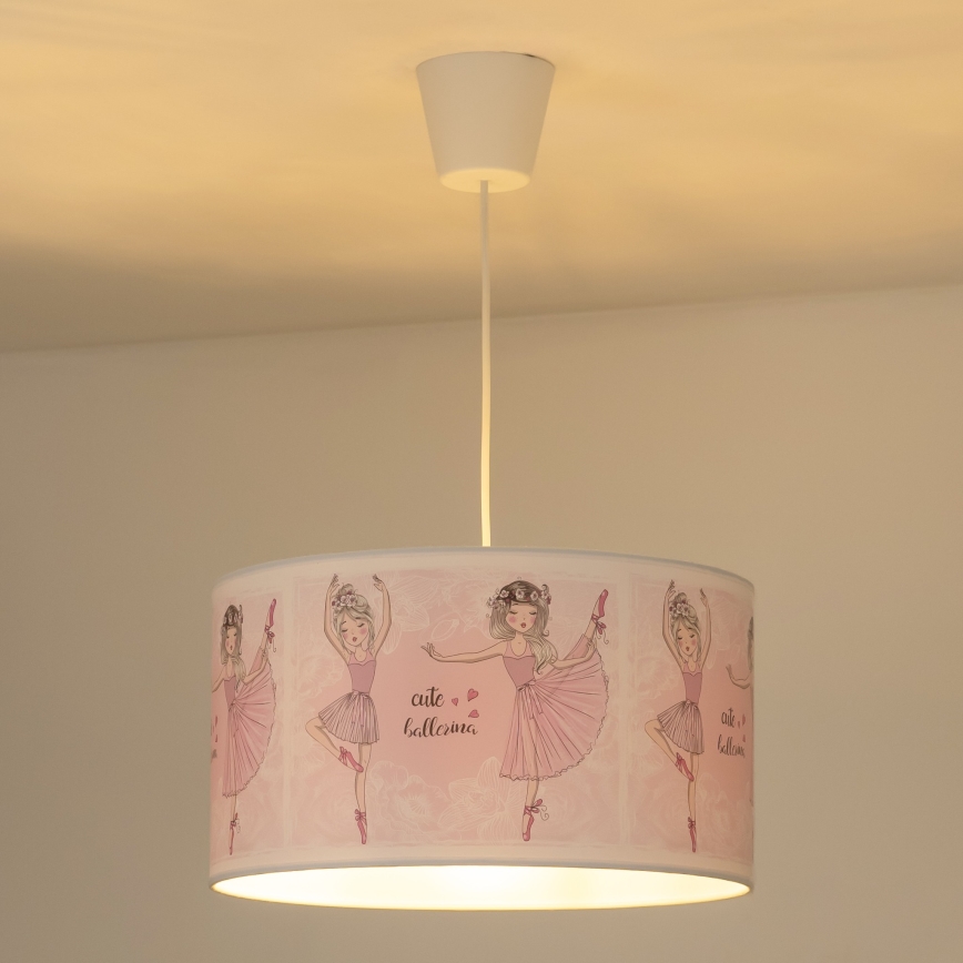 Duolla - Candeeiro suspenso de criança PRINT M 1xE27/40W/230V diâmetro 35 cm bailarinas