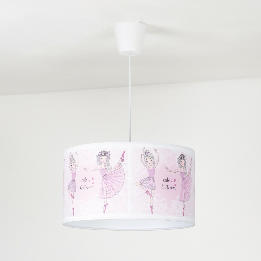 Duolla - Candeeiro suspenso de criança PRINT M 1xE27/40W/230V diâmetro 35 cm bailarinas