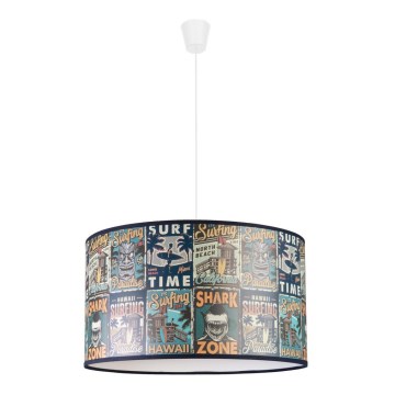 Duolla - Candeeiro suspenso de criança PRINT M 1xE27/40W/230V diâmetro 35 cm pósteres