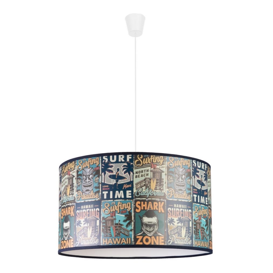 Duolla - Candeeiro suspenso de criança PRINT M 1xE27/40W/230V diâmetro 35 cm pósteres