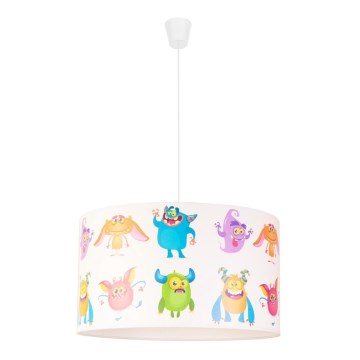 Duolla - Candeeiro suspenso de criança PRINT M 1xE27/40W/230V diâmetro 35 cm trolls