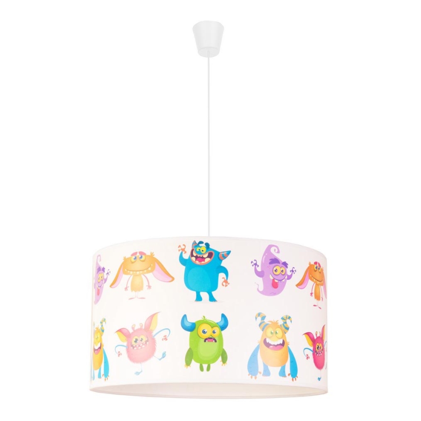 Duolla - Candeeiro suspenso de criança PRINT M 1xE27/40W/230V diâmetro 35 cm trolls