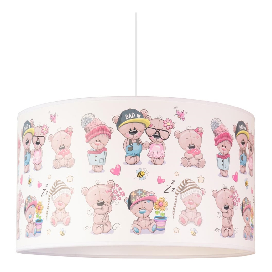 Duolla - Candeeiro suspenso de criança PRINT M 1xE27/40W/230V diâmetro 35 cm ursos