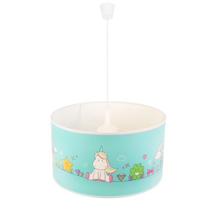 Duolla - Candeeiro suspenso de criança UNICORN 1xE27/15W/230V diâmetro 35 cm