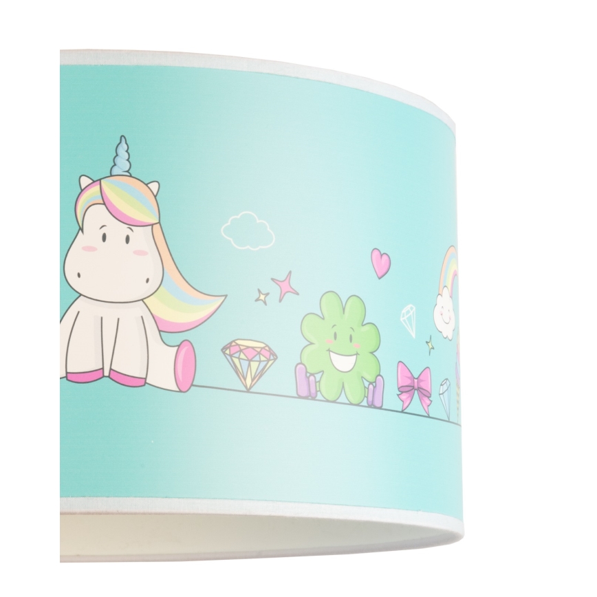 Duolla - Candeeiro suspenso de criança UNICORN 1xE27/15W/230V diâmetro 35 cm